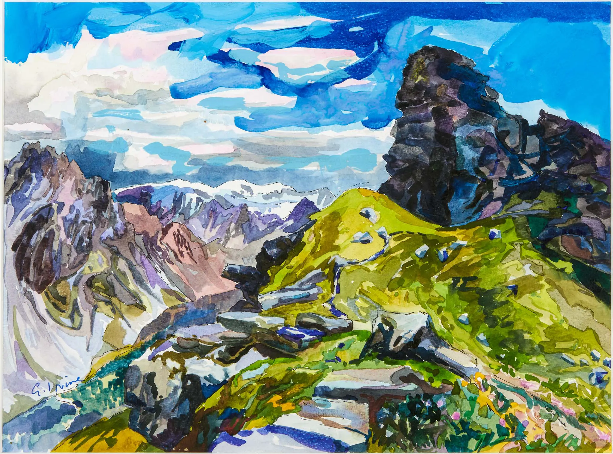 Watercolour of Meribel france