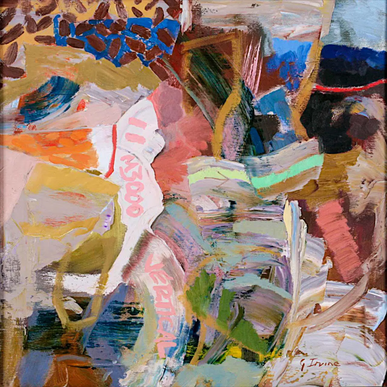 Abstract oil painting with words M3000