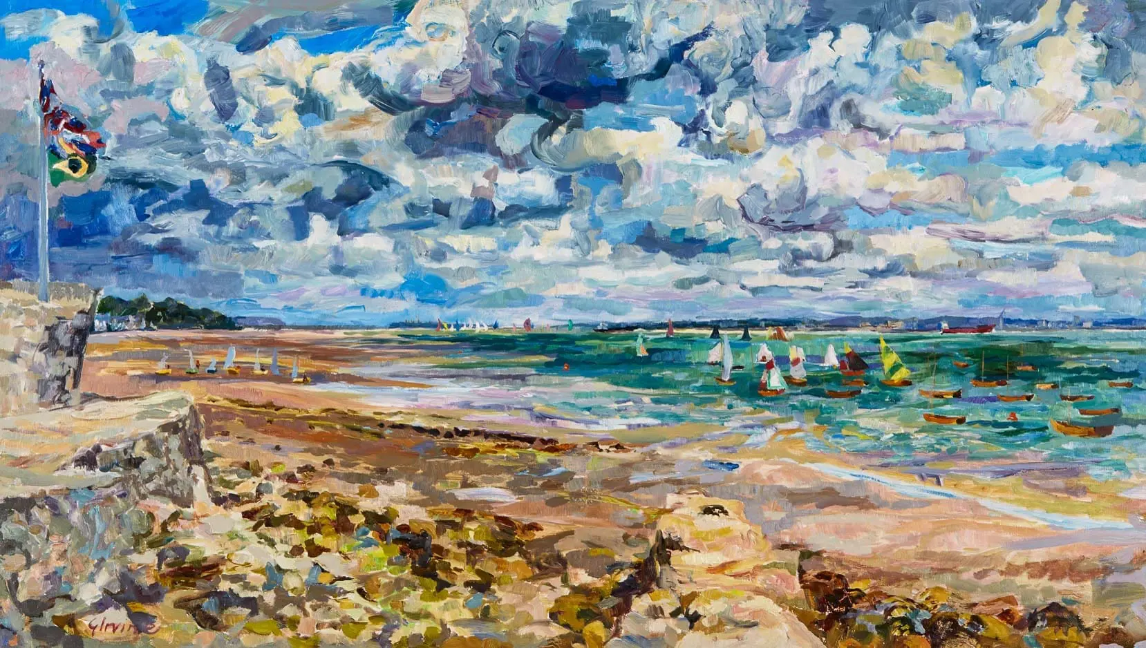Painting of Cowes week from Seaview