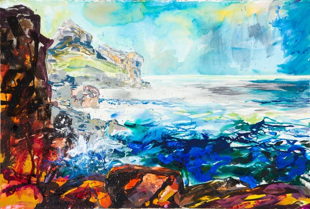 45" x 64", mixed media