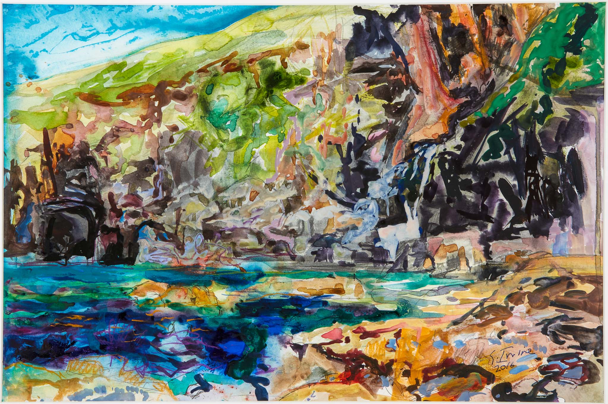 Cliffs in Cornwall painting