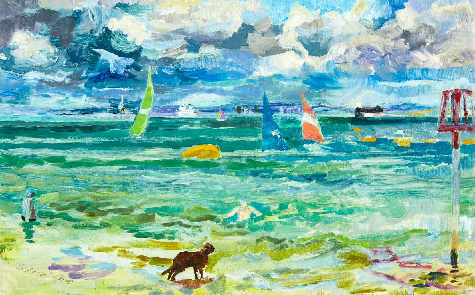 painting of seascape isle of wight