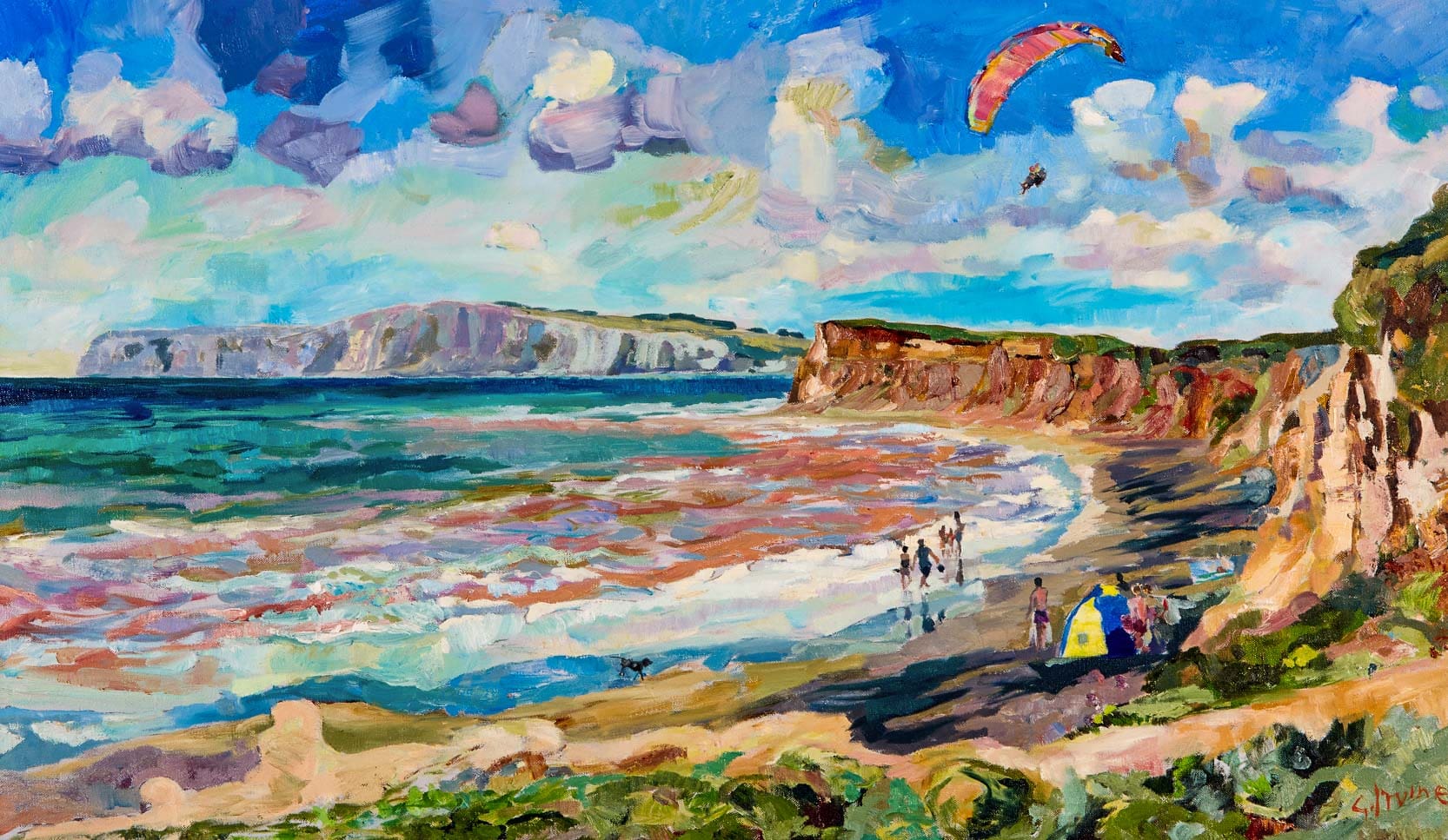 Oil painting of Brook Beach Isle of Wight