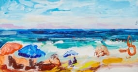 Mediterranean beach oil painting