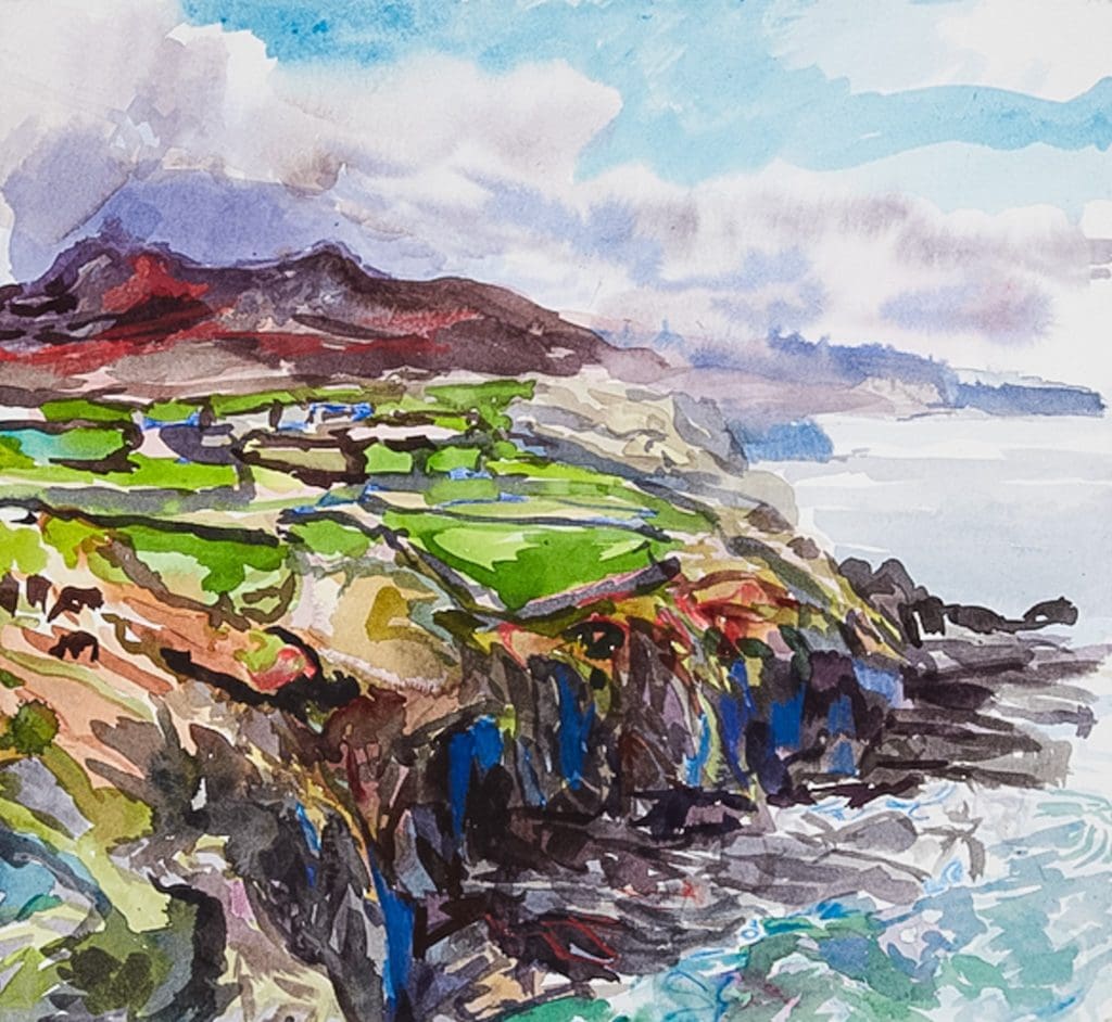14" x 15", watercolour
