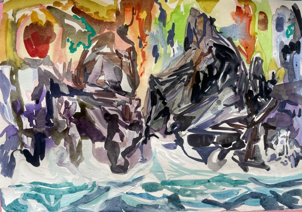 16" x 19", Watercolor