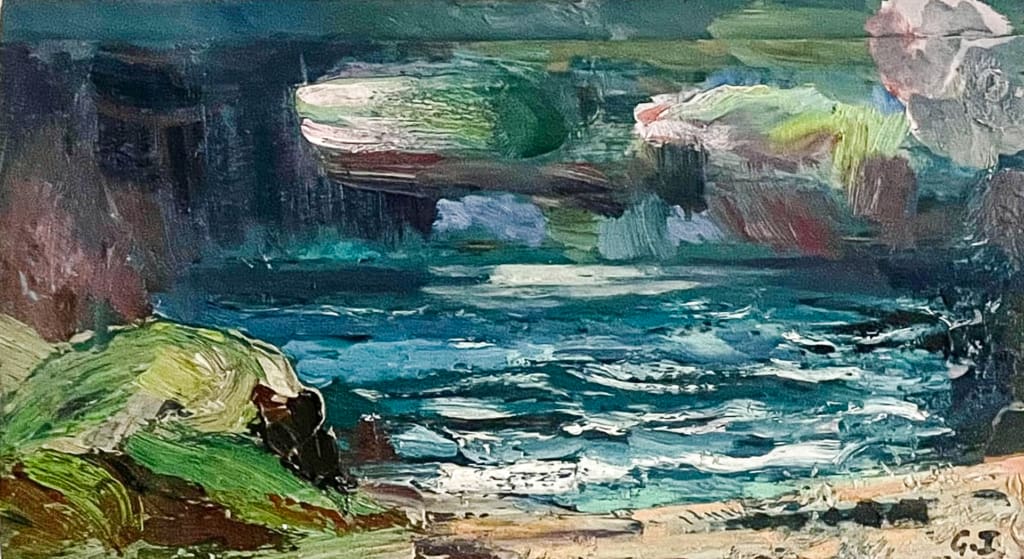 14.5" x 18", Oil on board