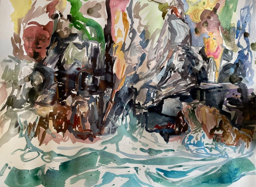 28" x 30", Watercolor