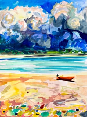 Lamu a watercolour by George Irvine