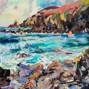 Rough Atlantic, Cornwall, Oil on canvas