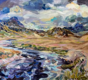 Turn in the River, Scotland, Oil on canvas
